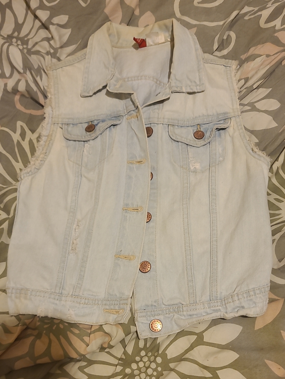 Divided Light Wash Denim Vest in Pale Blue